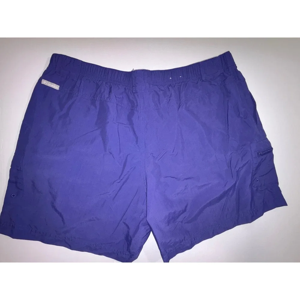 Columbia‎ Men's Purple Nylon Cargo Shorts Elastic Waist Size XL